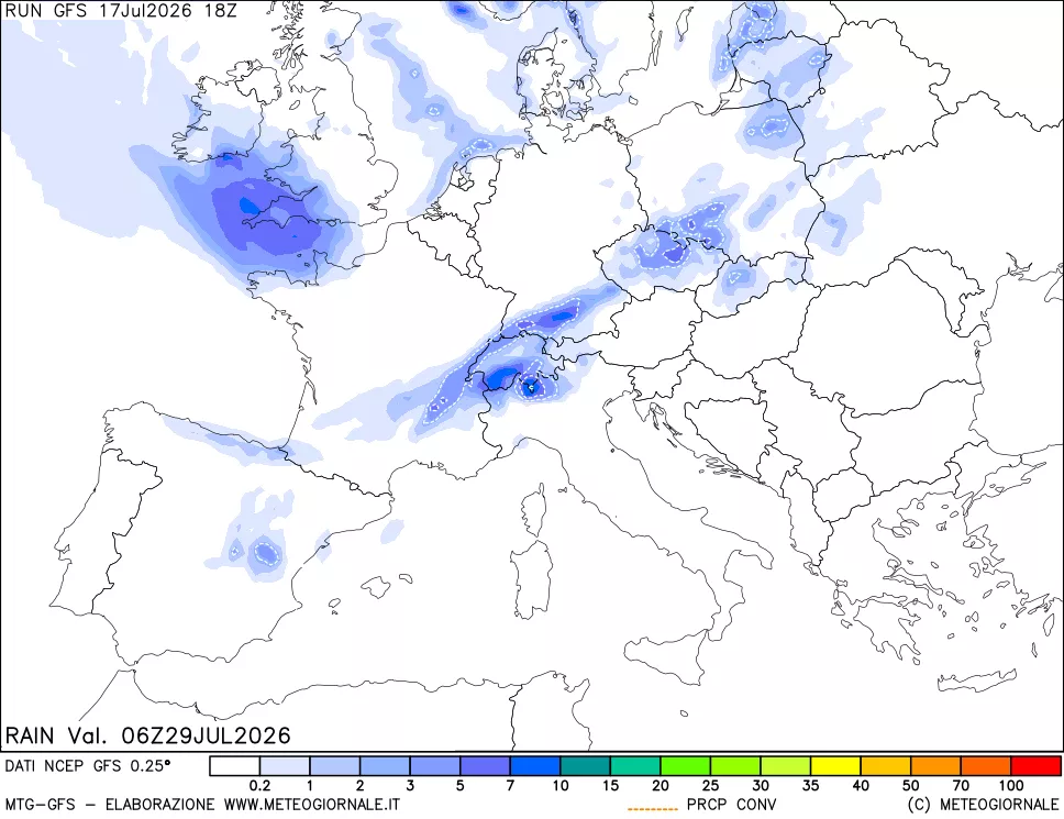 mappa Precipitazioni totali e convettive