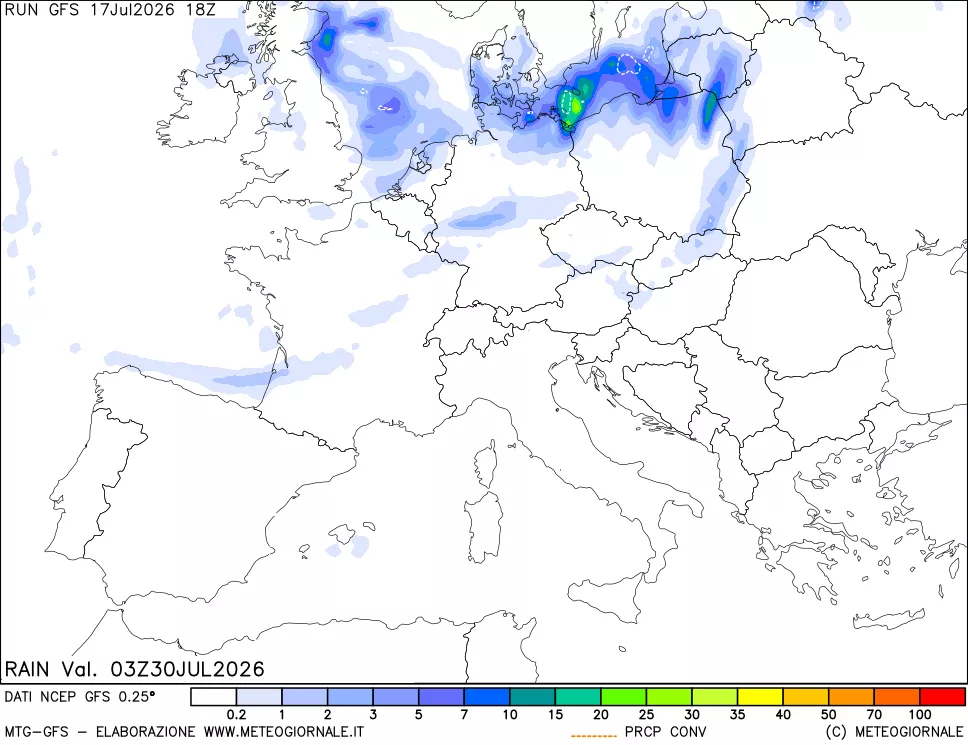 mappa Precipitazioni totali e convettive
