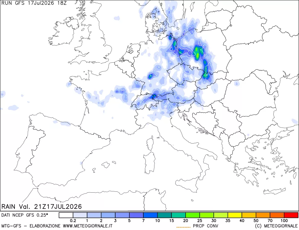 mappa Precipitazioni totali e convettive