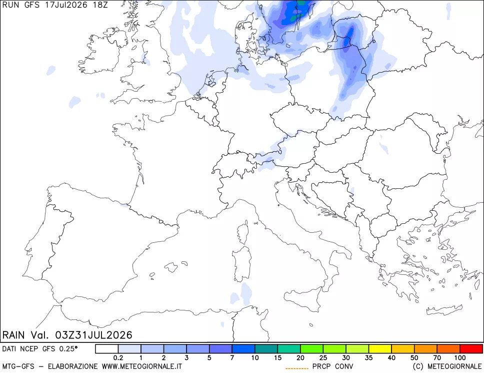 mappa Precipitazioni totali e convettive