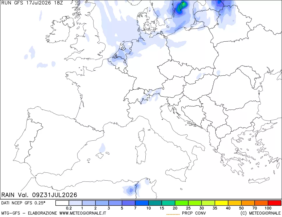 mappa Precipitazioni totali e convettive