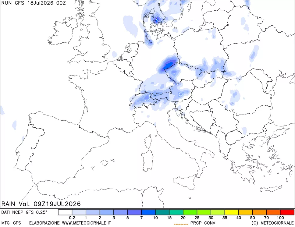 mappa Precipitazioni totali e convettive
