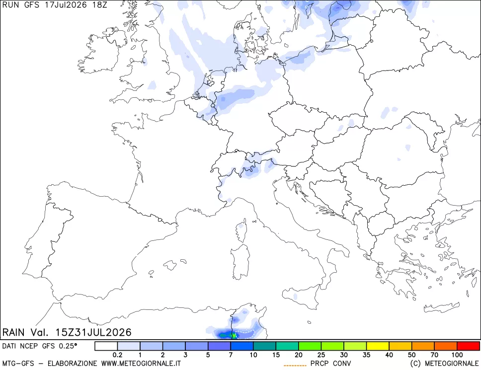 mappa Precipitazioni totali e convettive
