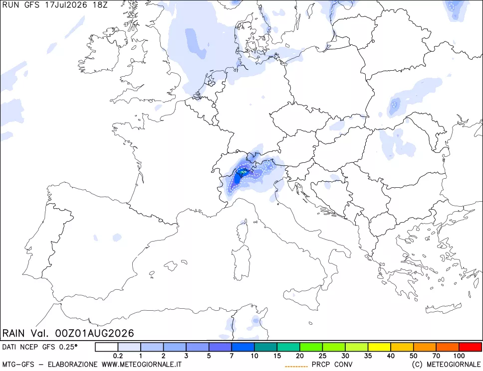 mappa Precipitazioni totali e convettive