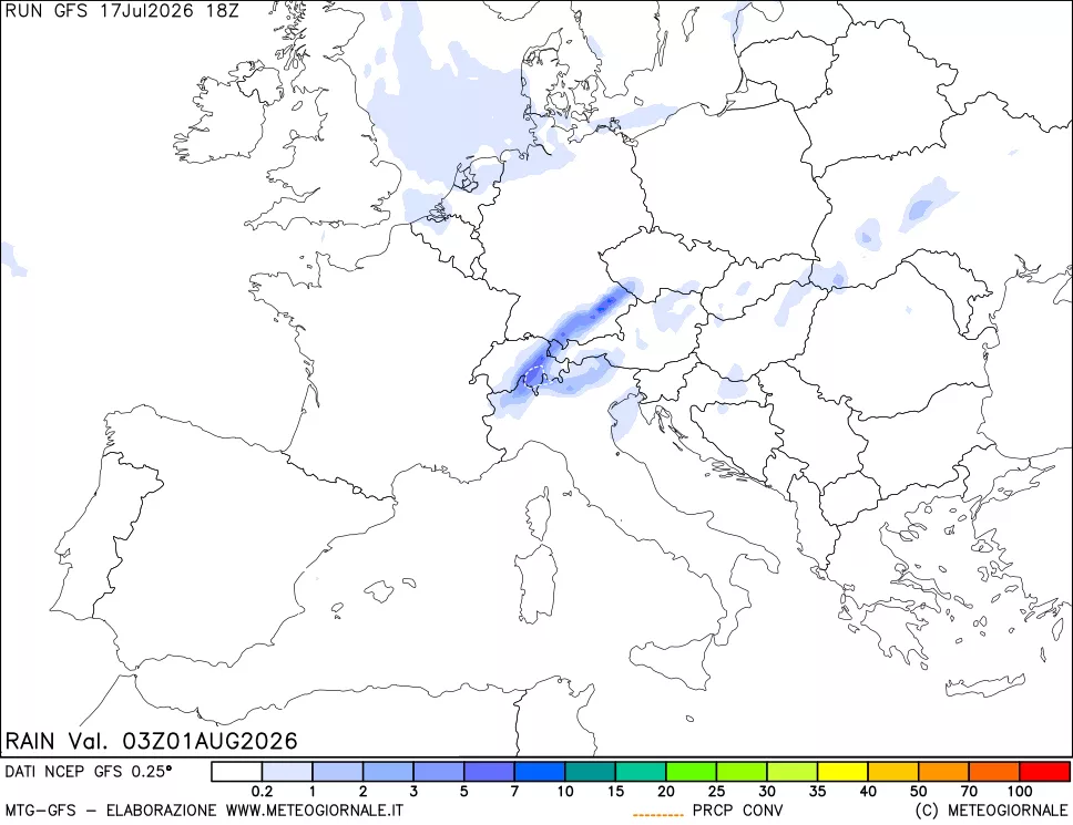 mappa Precipitazioni totali e convettive