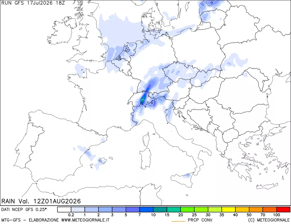 mappa Precipitazioni totali e convettive