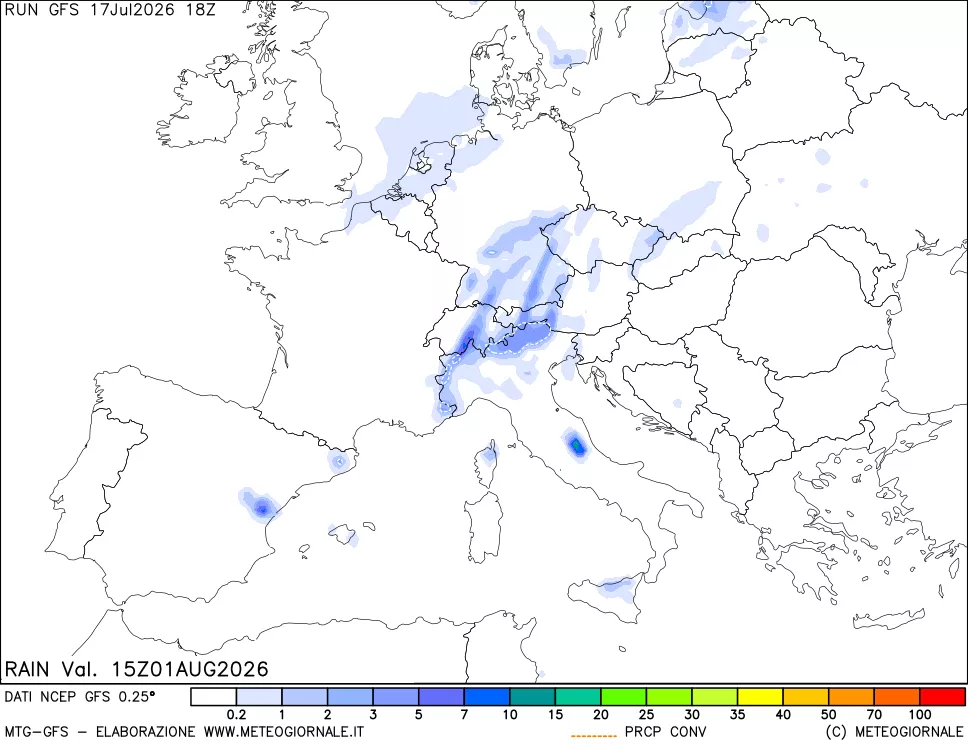 mappa Precipitazioni totali e convettive