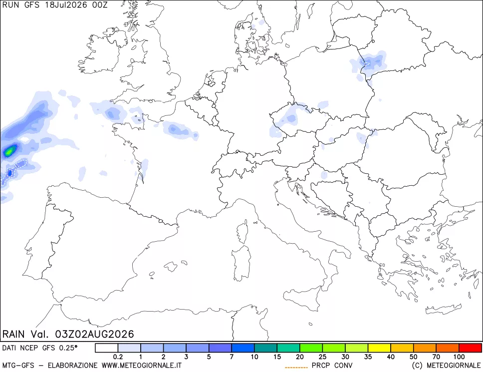 mappa Precipitazioni totali e convettive