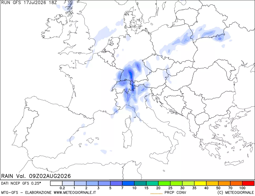 mappa Precipitazioni totali e convettive