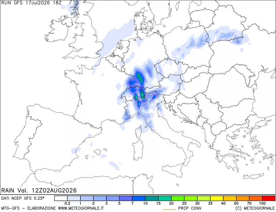mappa Precipitazioni totali e convettive