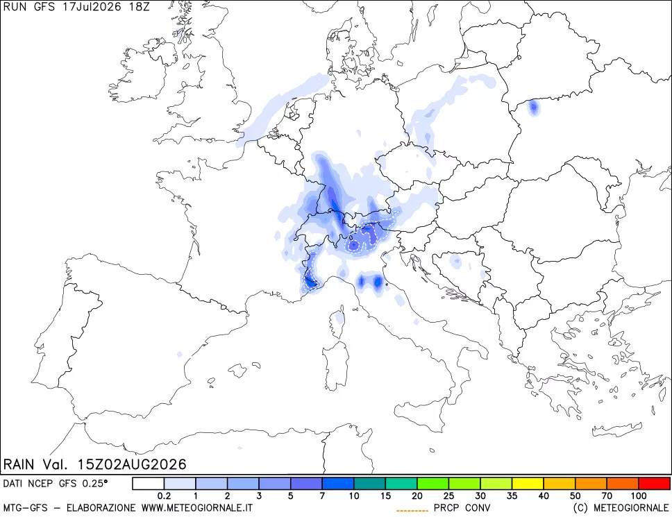 mappa Precipitazioni totali e convettive