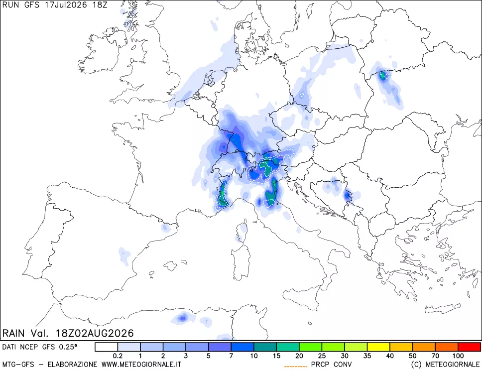 mappa Precipitazioni totali e convettive