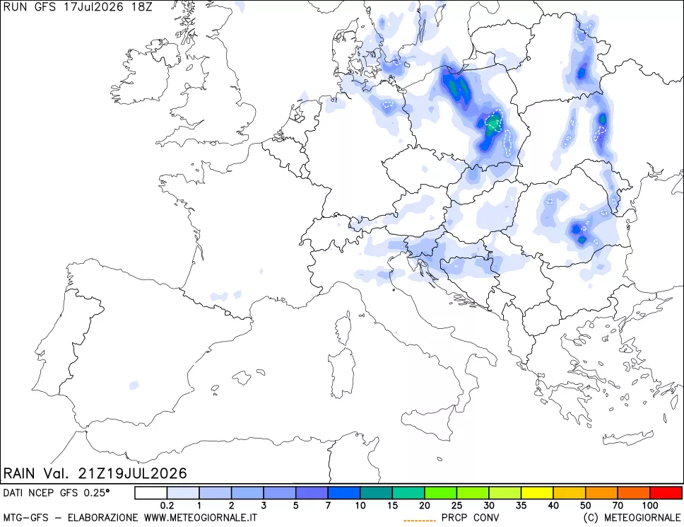 mappa Precipitazioni totali e convettive