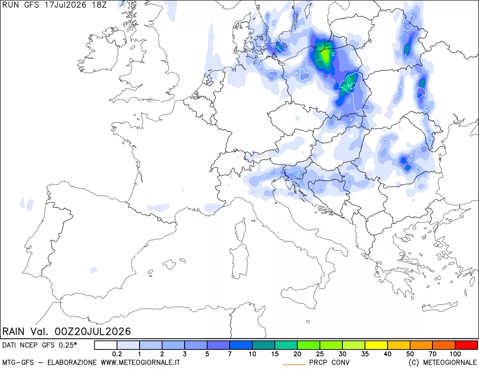 mappa Precipitazioni totali e convettive