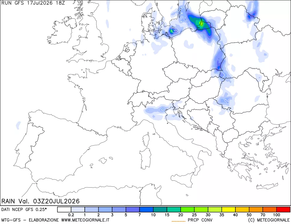 mappa Precipitazioni totali e convettive