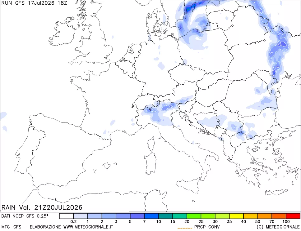 mappa Precipitazioni totali e convettive