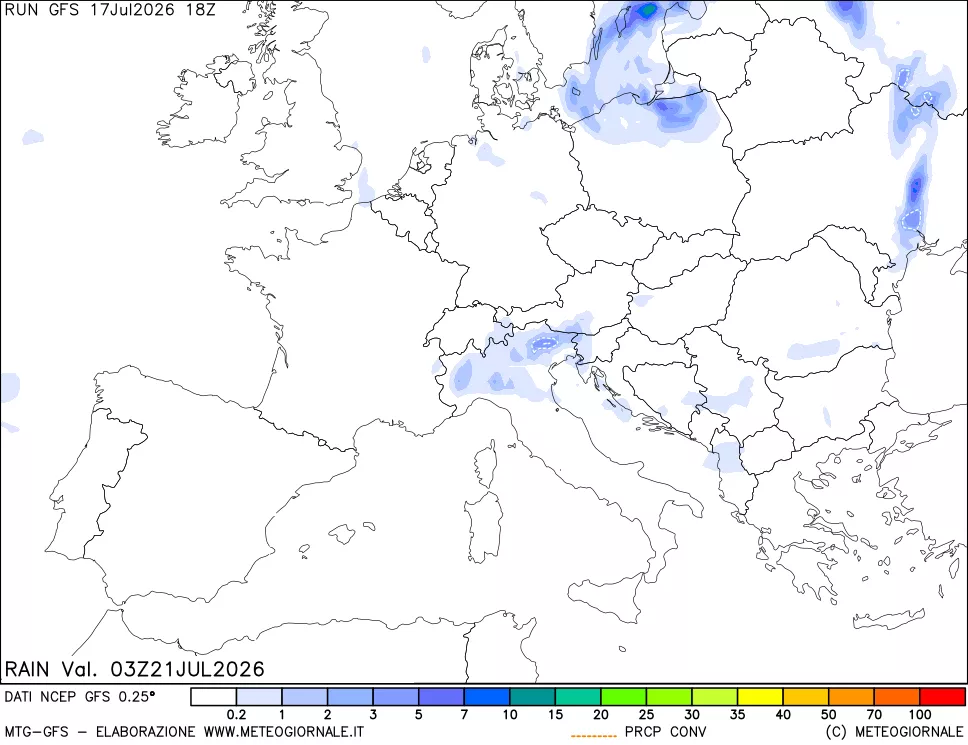 mappa Precipitazioni totali e convettive