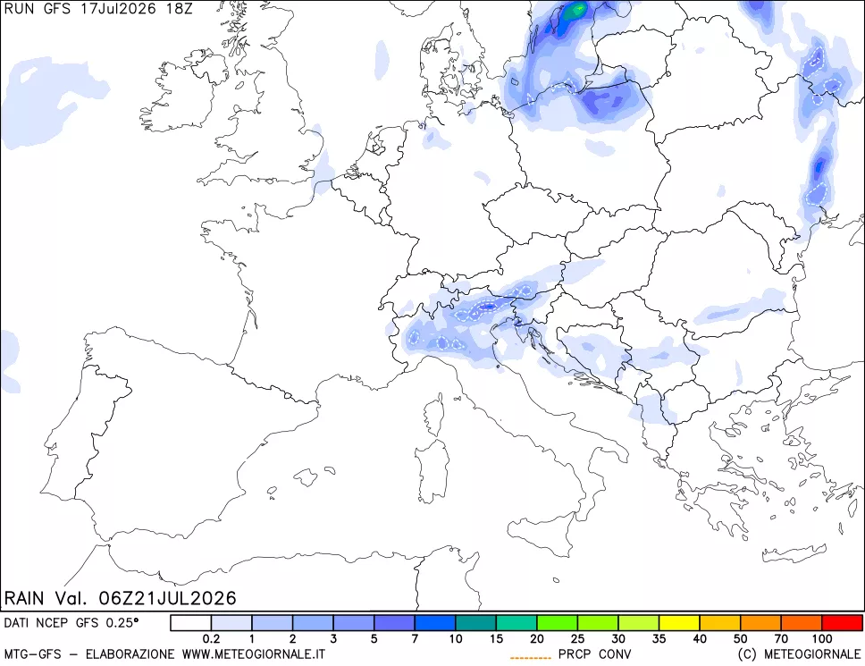 mappa Precipitazioni totali e convettive