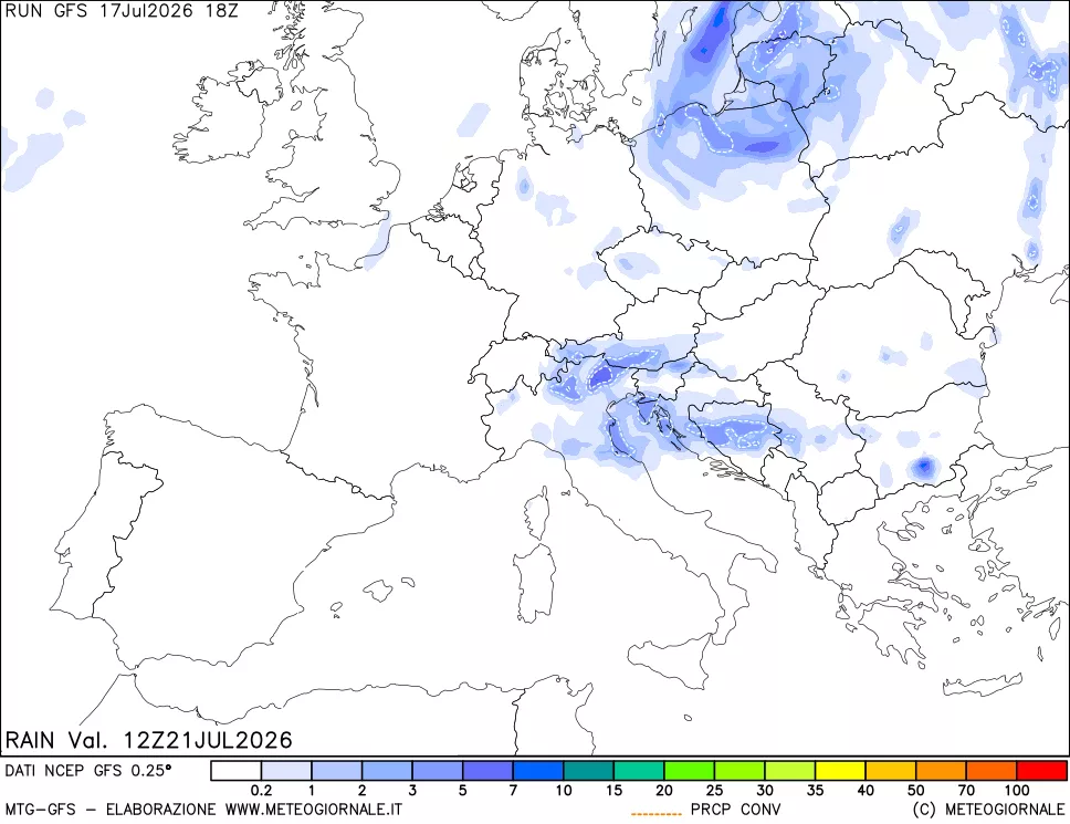 mappa Precipitazioni totali e convettive