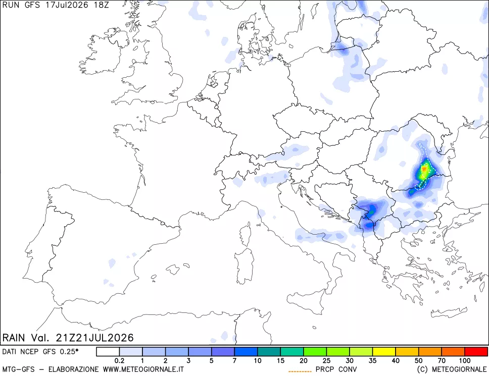 mappa Precipitazioni totali e convettive