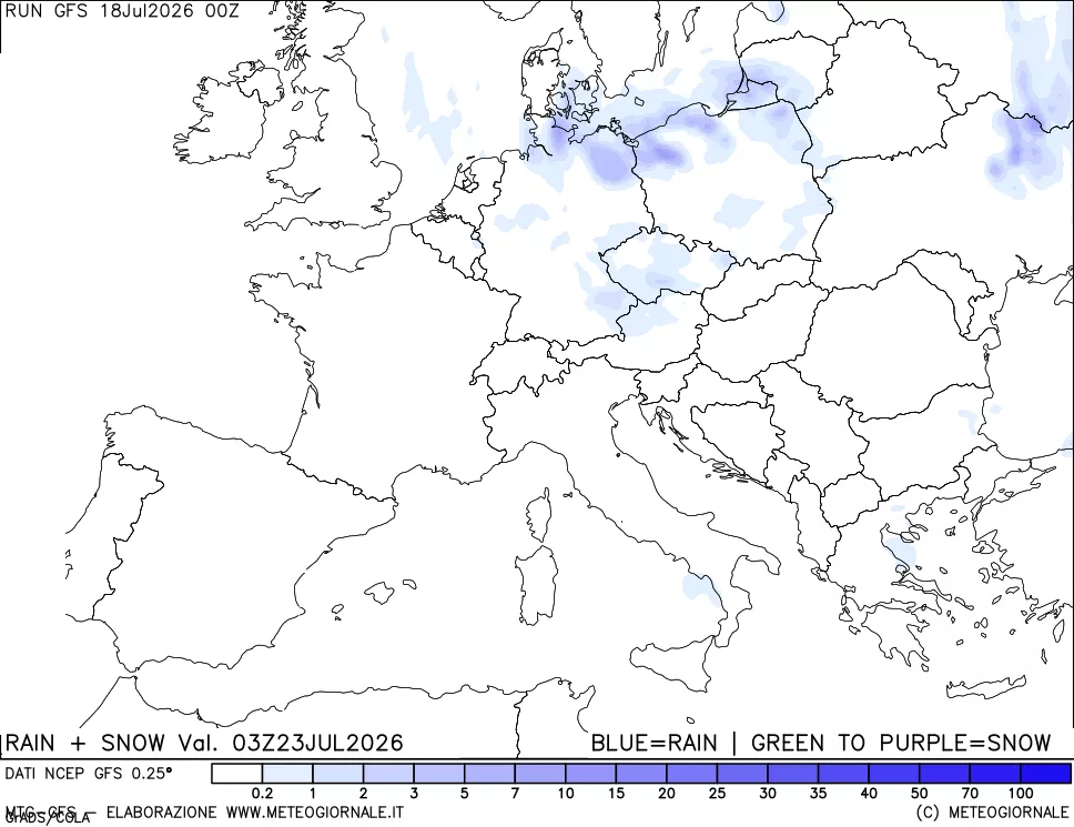 mappa Precipitazioni totali e nevose