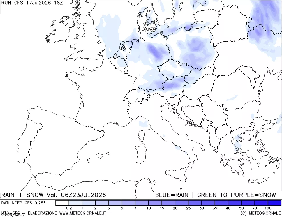 mappa Precipitazioni totali e nevose