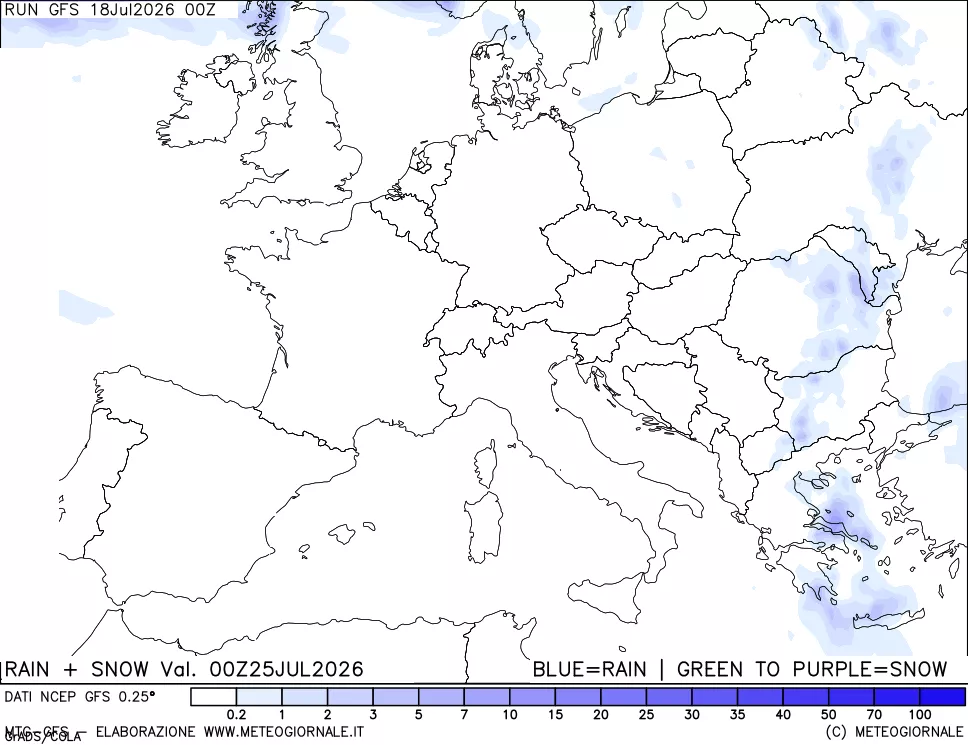 mappa Precipitazioni totali e nevose