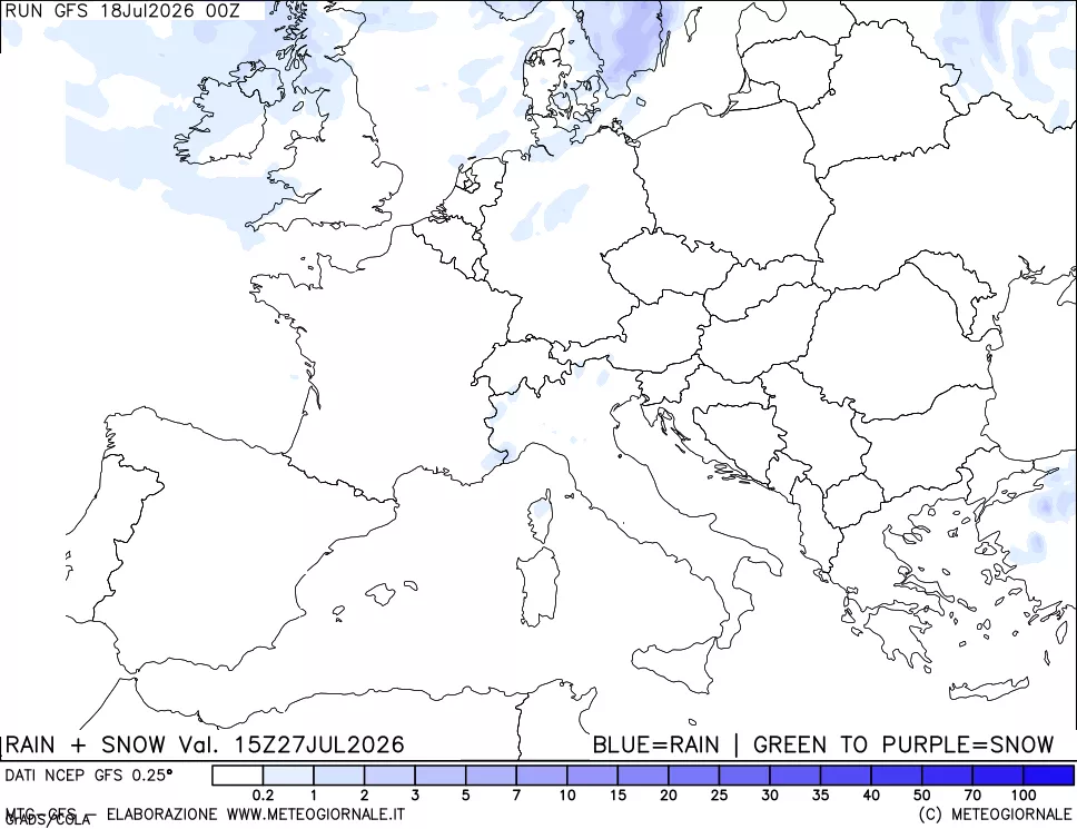 mappa Precipitazioni totali e nevose