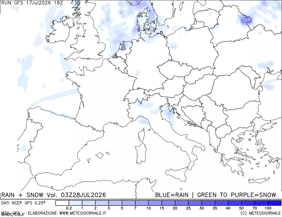 mappa Precipitazioni totali e nevose