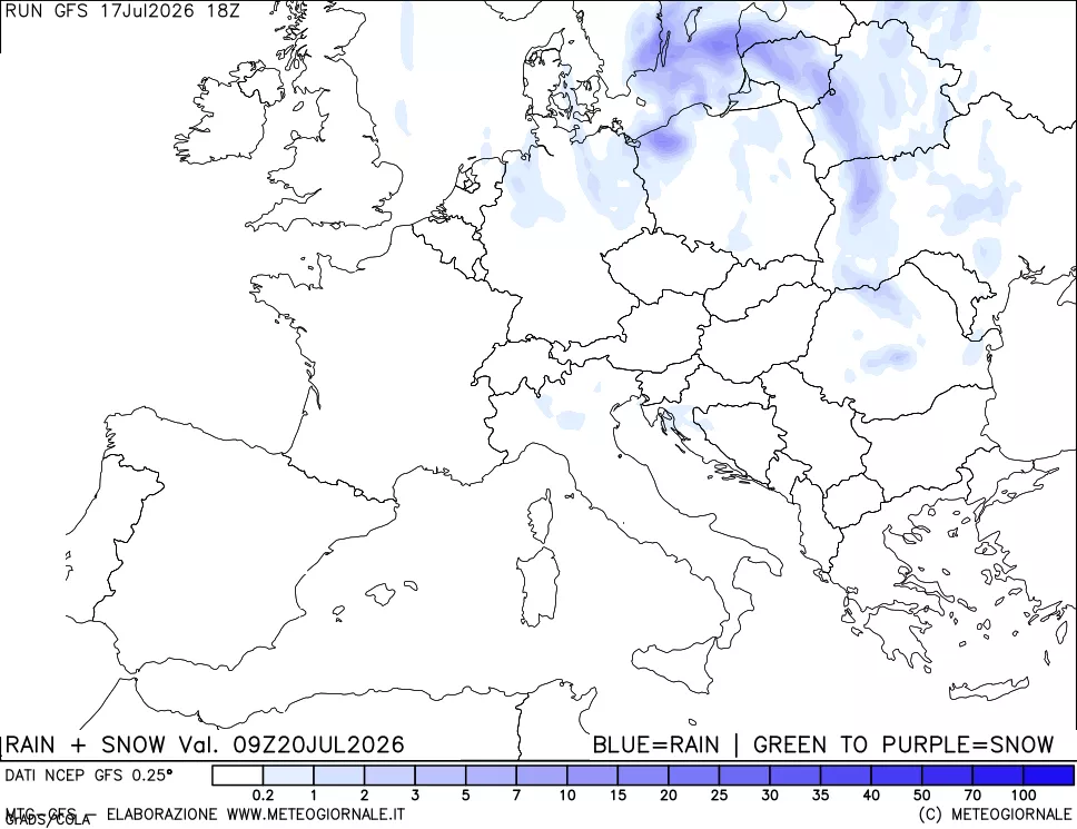 mappa Precipitazioni totali e nevose