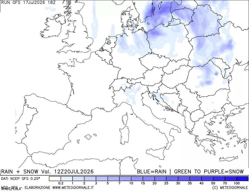 mappa Precipitazioni totali e nevose