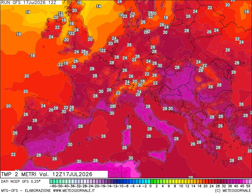 mappa Temp 2 metri