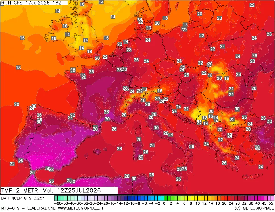mappa Temp 2 metri