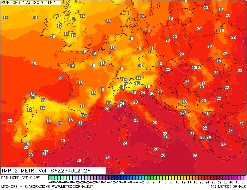 mappa Temp 2 metri