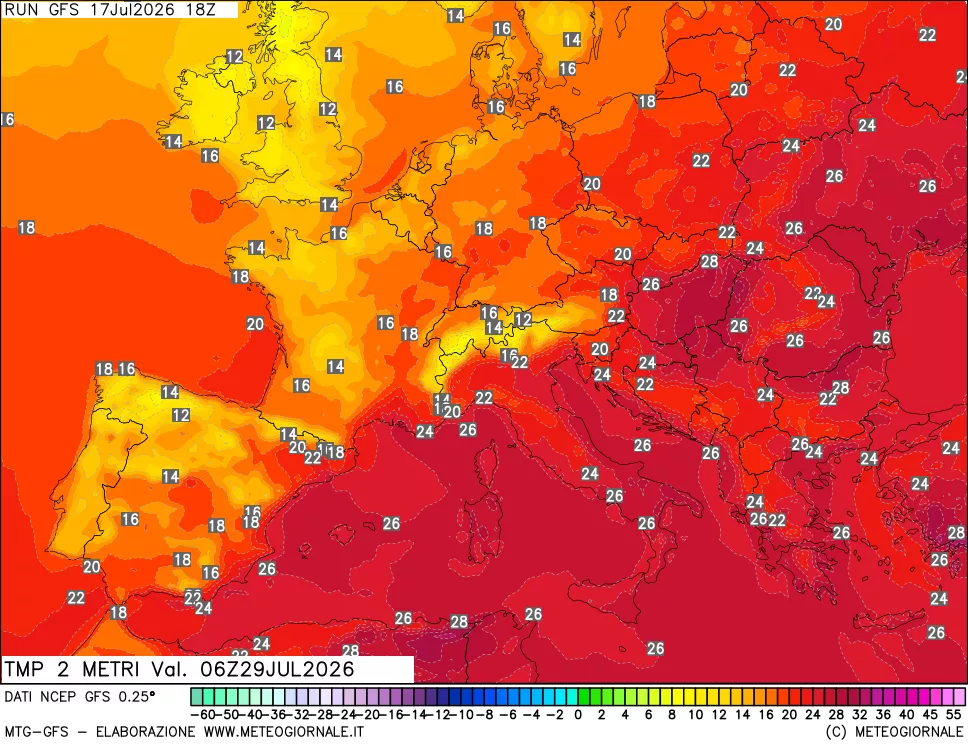 mappa Temp 2 metri