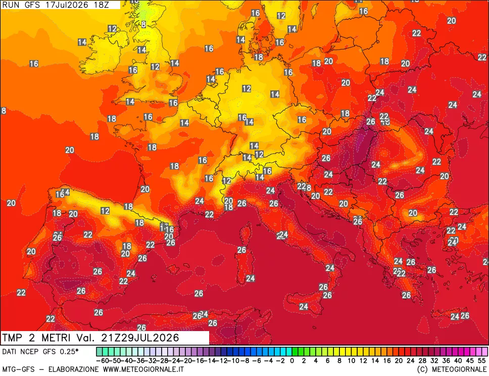 mappa Temp 2 metri
