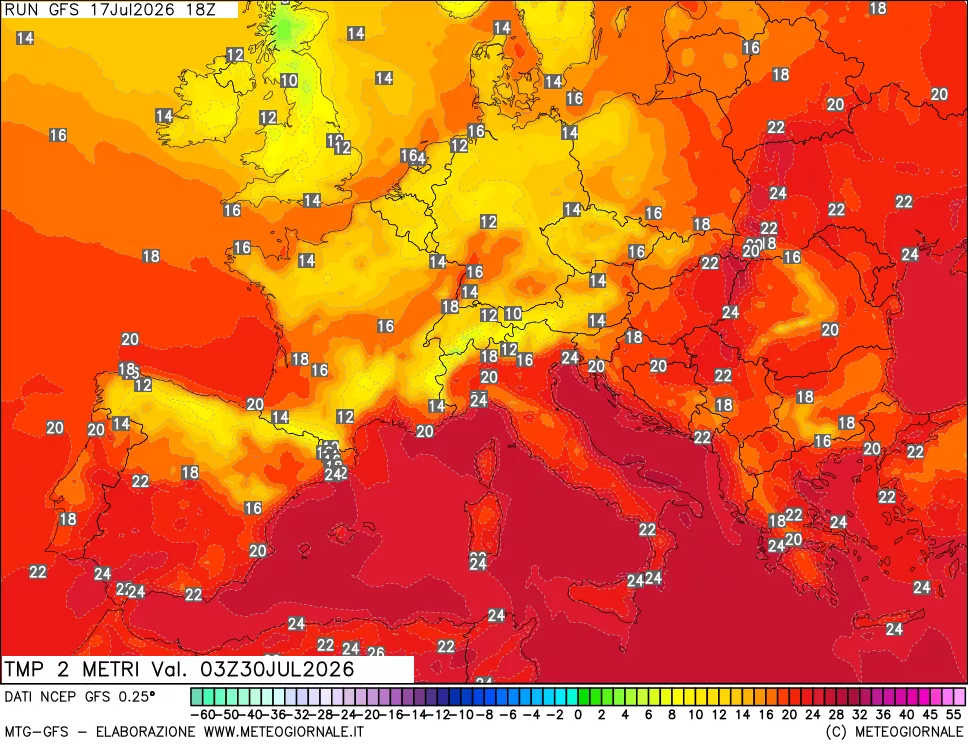 mappa Temp 2 metri