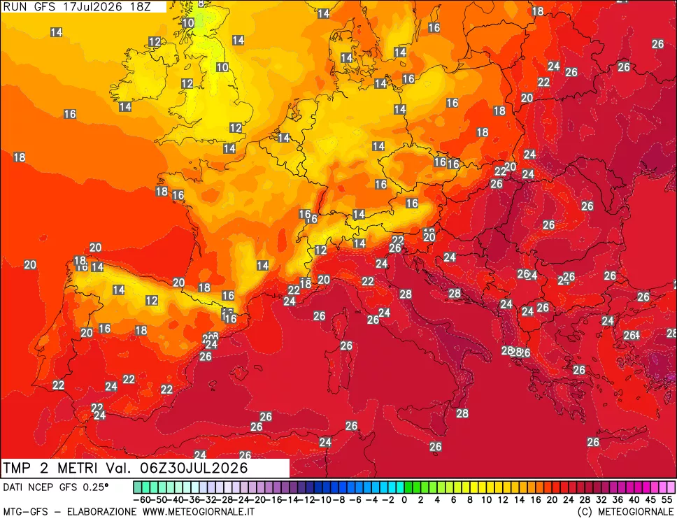 mappa Temp 2 metri