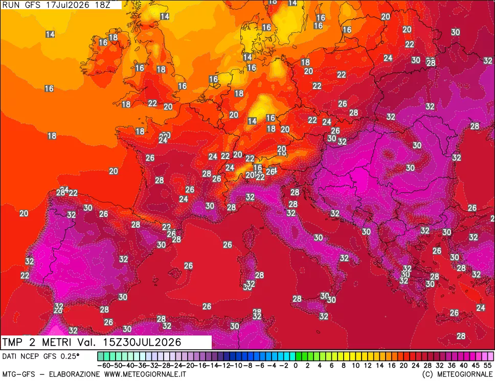 mappa Temp 2 metri