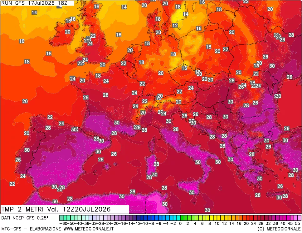 mappa Temp 2 metri