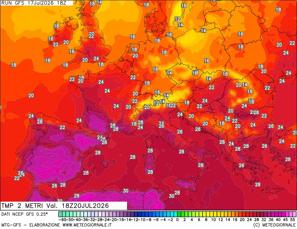 mappa Temp 2 metri