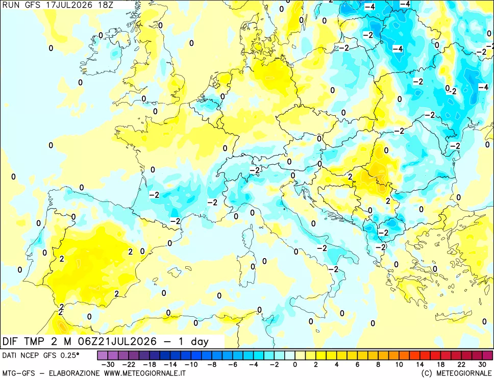 mappa Dif. Temp -24 ore