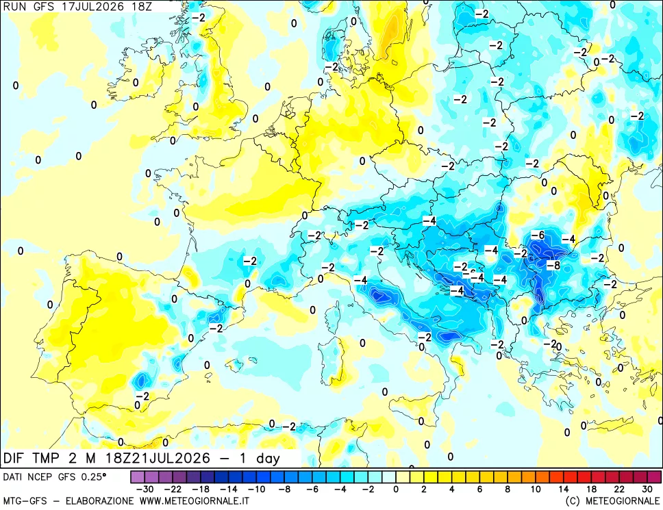 mappa Dif. Temp -24 ore