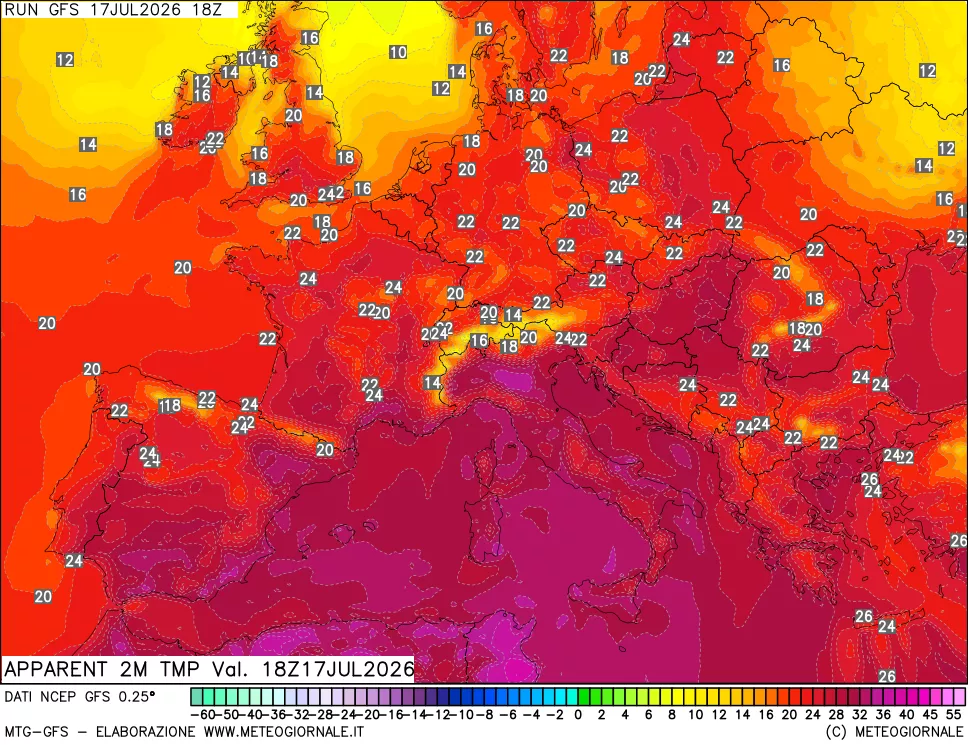 mappa Temp percepita
