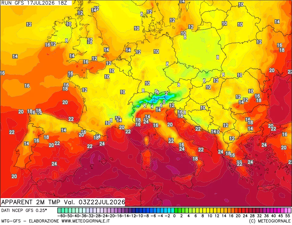 mappa Temp percepita