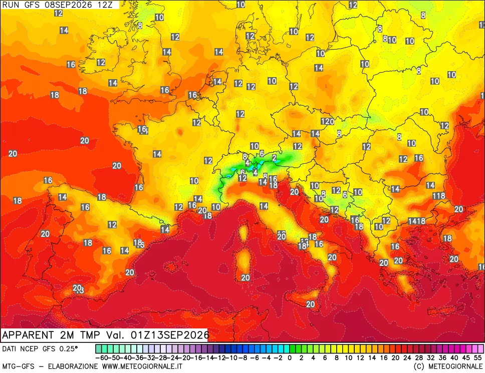 mappa Temp percepita