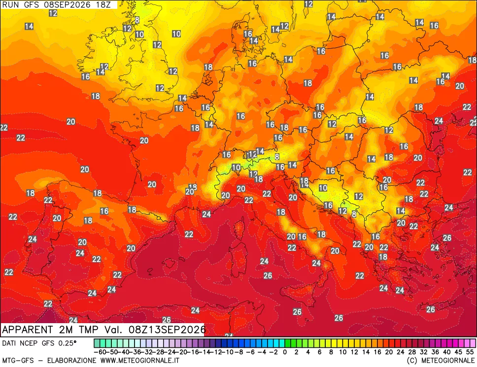 mappa Temp percepita