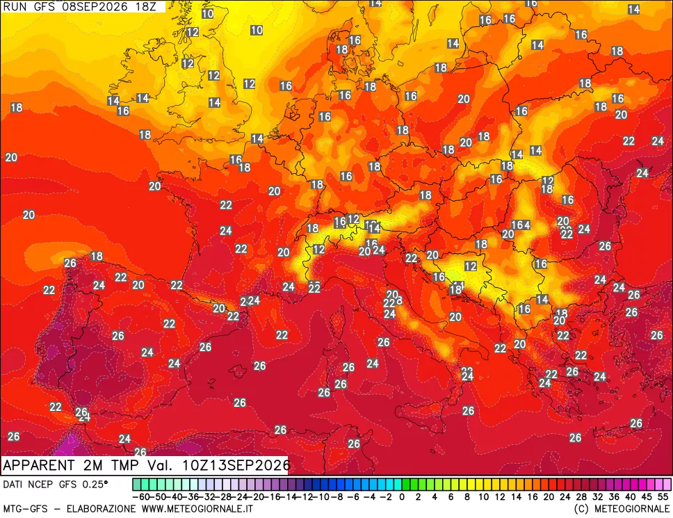 mappa Temp percepita