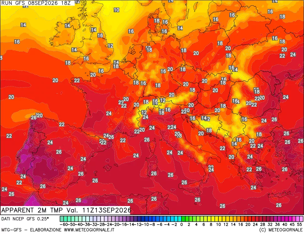 mappa Temp percepita