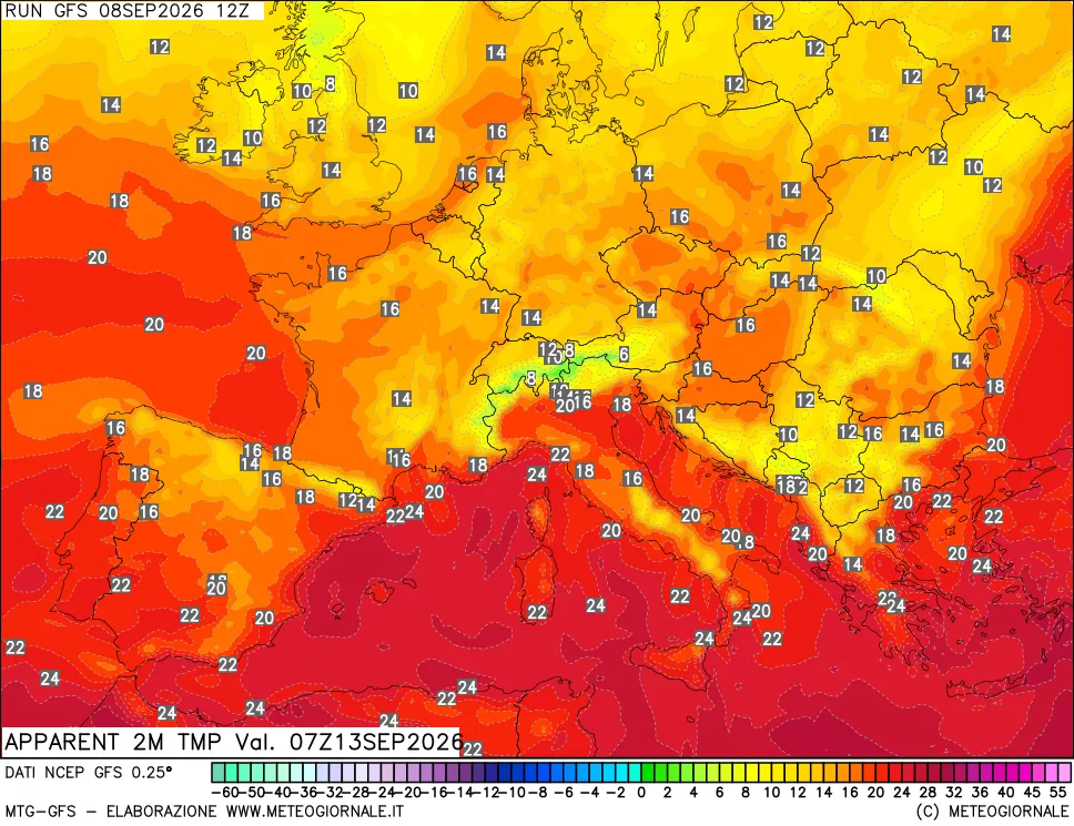 mappa Temp percepita